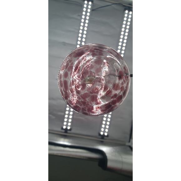 Mauve Spotted Hand Blown Art Glass Orb Christmas Ornament Gazing Ball vtg PBarn? - Picture 6 of 13